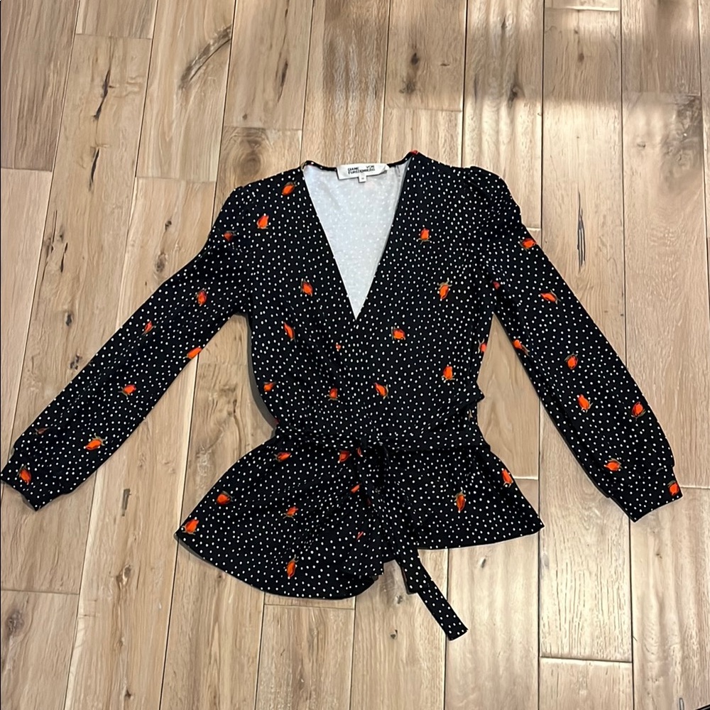 Diane Von Furstenberg Wrap Blouse NWOT